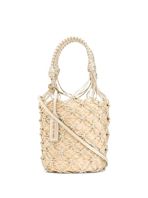 miu miu woven bucket bag|farfetch mini miu bags.